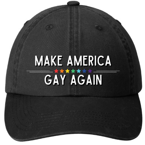 Garment washed Dad Hat - Make l America Gay Again