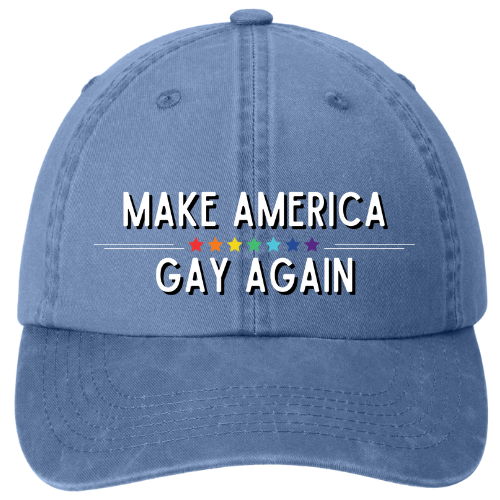 Garment washed Dad Hat - Make l America Gay Again