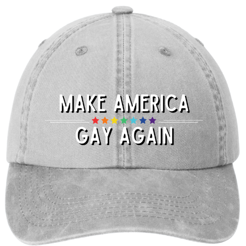 Garment washed Dad Hat - Make l America Gay Again