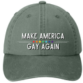 Garment washed Dad Hat - Make l America Gay Again