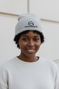 Black woman wearing Godfidence skully beanie